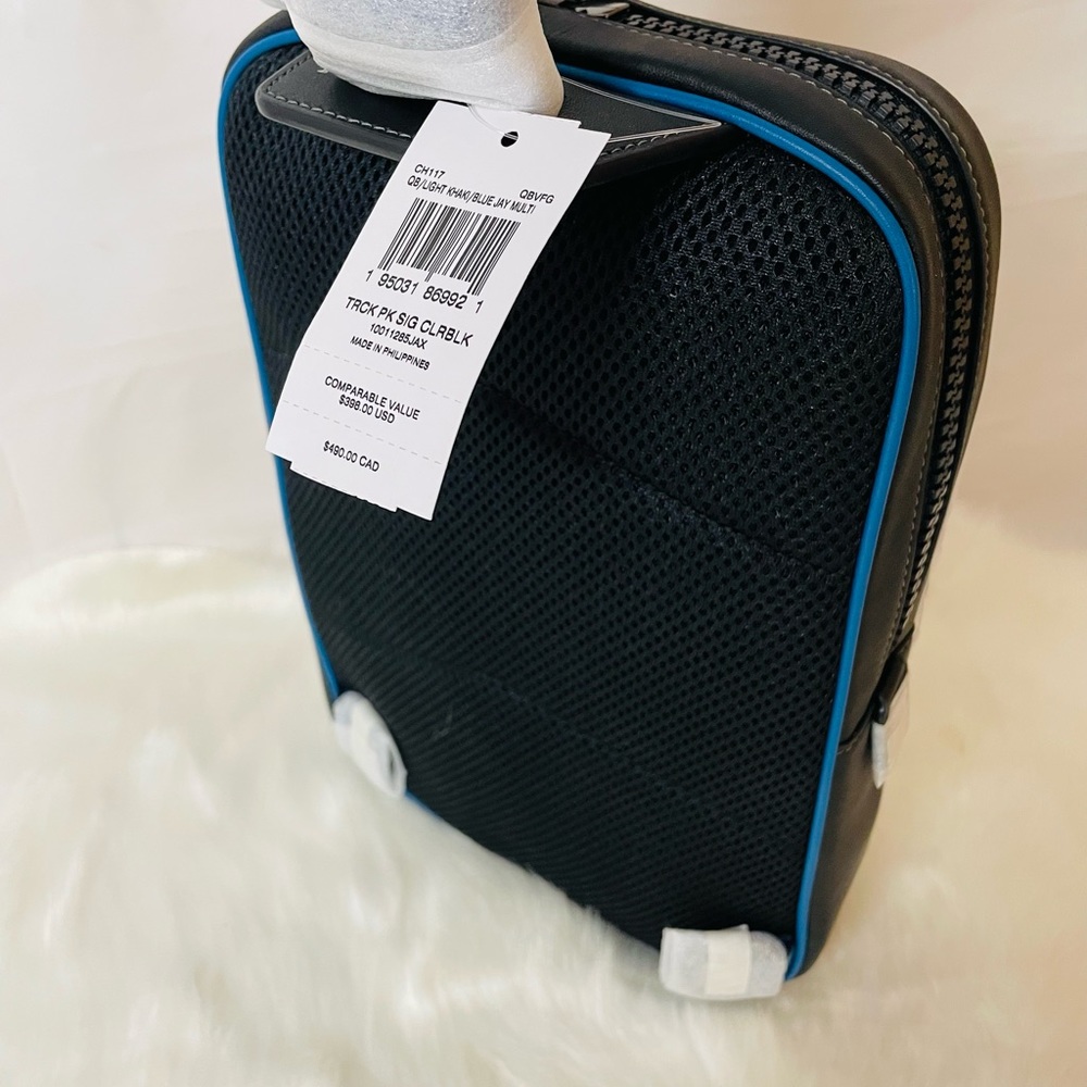 SOLD NWT Coach track pack Signature canvas Sling bag/ backpack crossbody bag - Picture 9 of 13